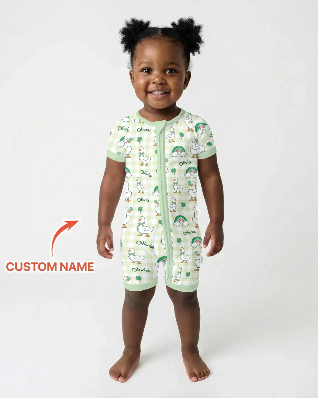 Custom Name Lucky Ducks Bamboo Shorty Zippy