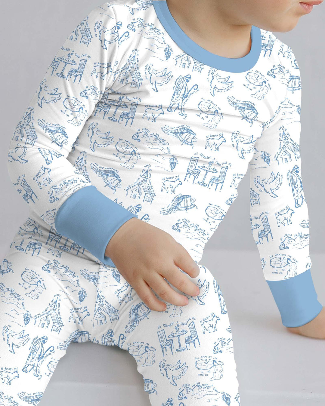 Psalm 23 Sketch Bamboo Two Piece Long Sleeve Pajama Set