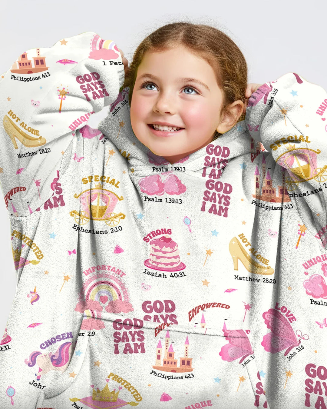 God Says I Am Girl Wearable Bamboo Blanket Hoodie
