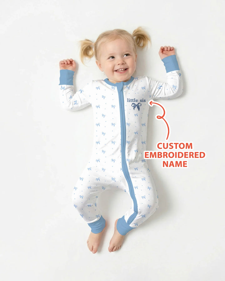 Custom Embroidered Name Mommy and Girls Matching Bamboo Convertible Zippy
