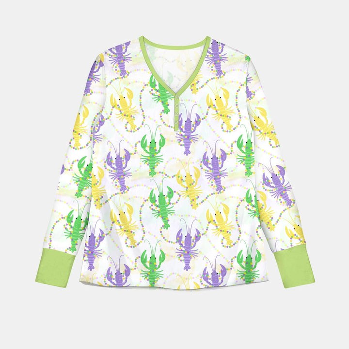 Mardi Gras Crawfish Family Matching Bamboo Women Pajama Set