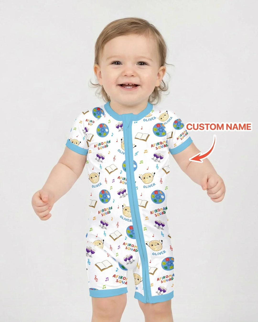 Custom Name Passover Afikoman Squad Bamboo Shorty Zippy