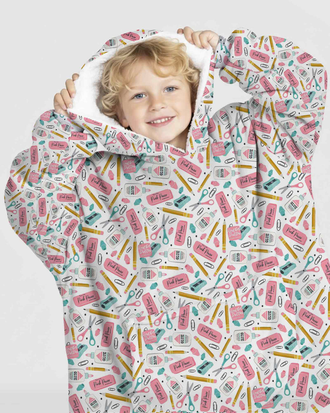 Pink Power School Supplies Bamboo Blanket Hoodie