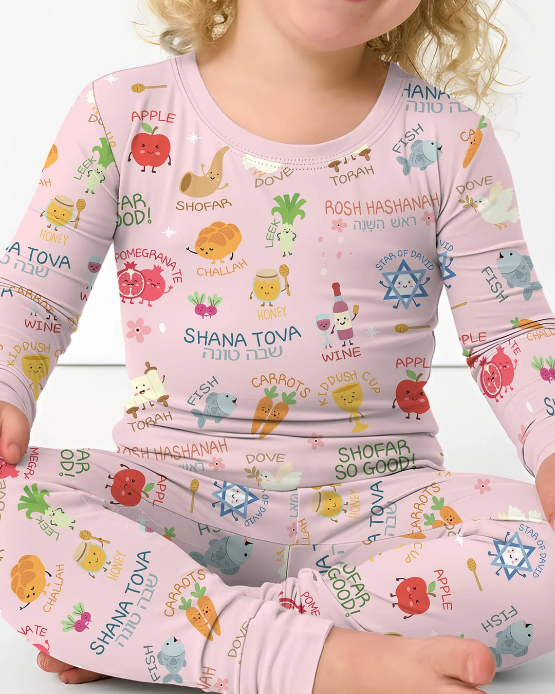 Family Rosh Hashanah Matching Bamboo Two Piece Long Sleeve Pajama Set