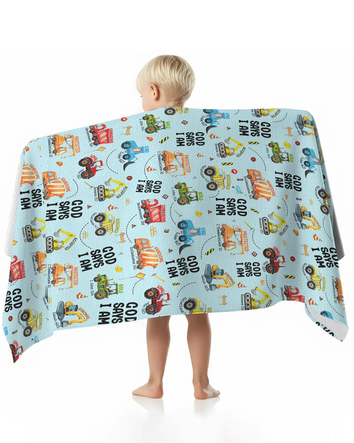 God Says I Am Boy Bamboo Beach Towel