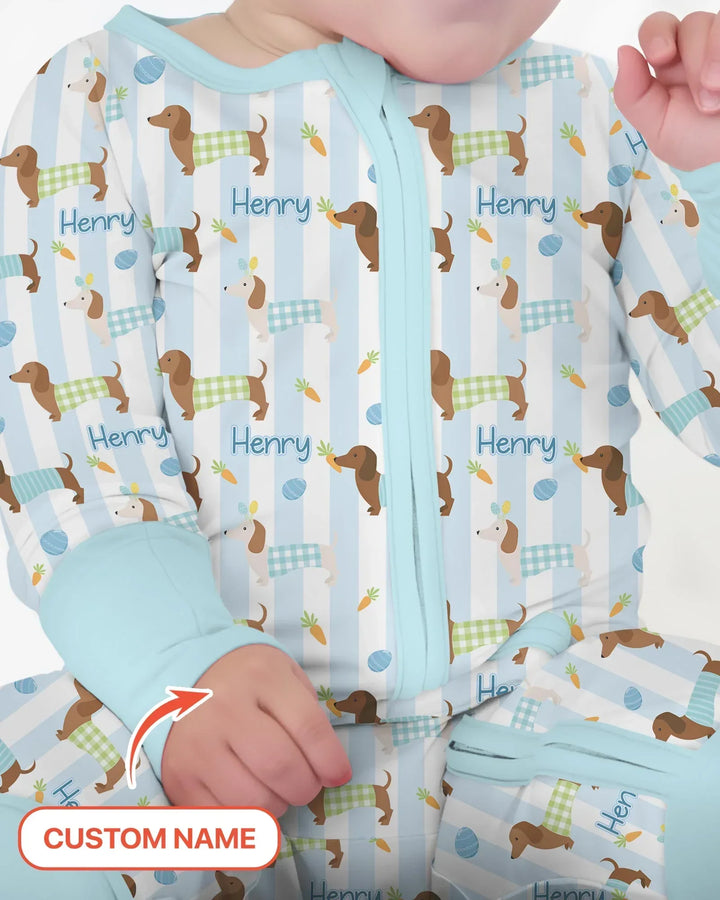 Custom Name Easter Dachshunds Family Matching Bamboo Convertible Zippy