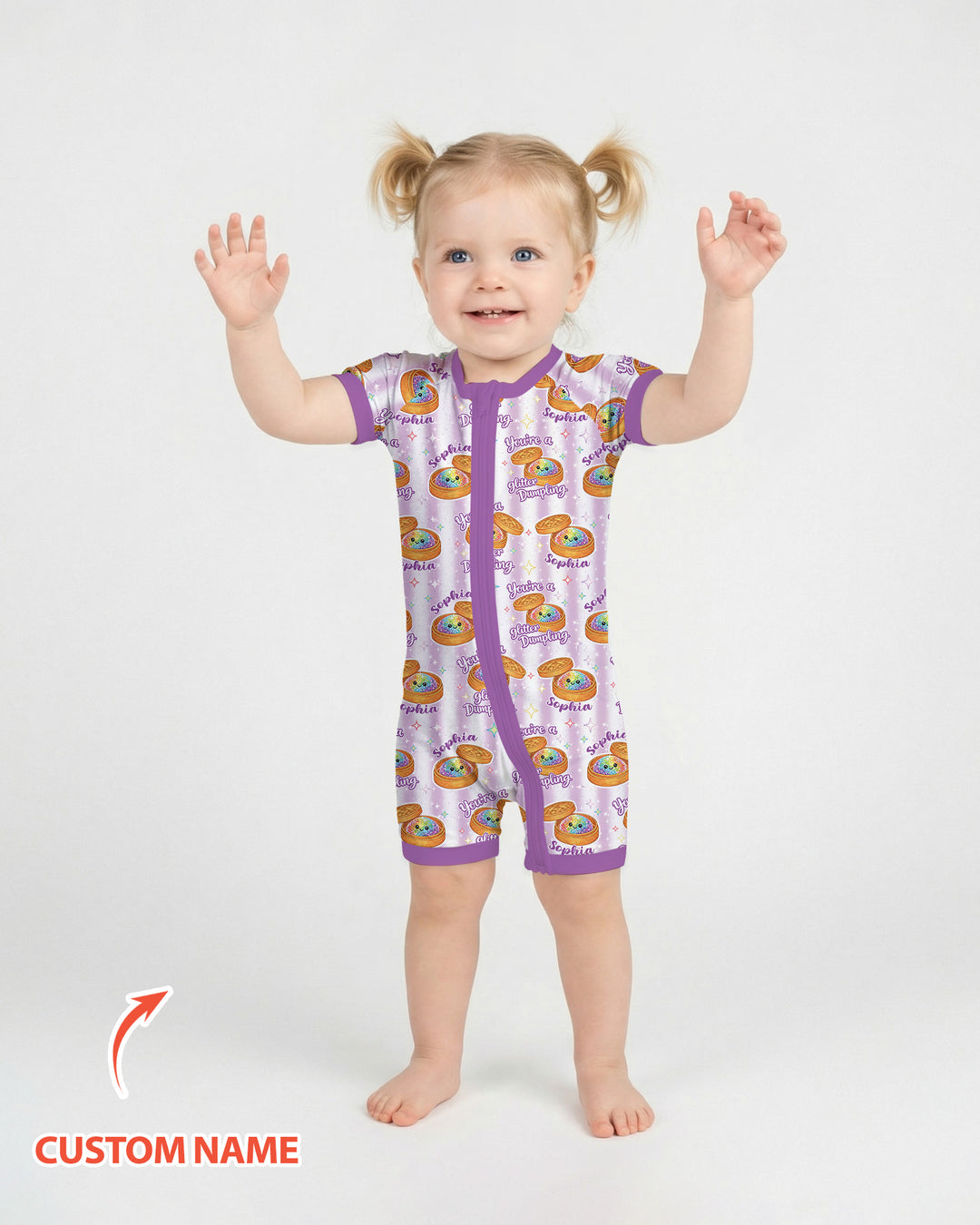 Personalized You're Glitter Dumpling Bamboo Shorty Zippy