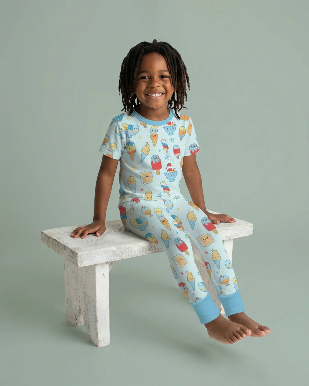 American Ice cream Bamboo Two Piece Short Sleeve Pajama Set