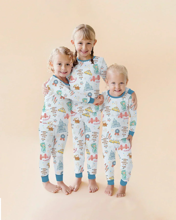 250 Years Of Freedom Bamboo Two Piece Long Sleeve Pajama Set