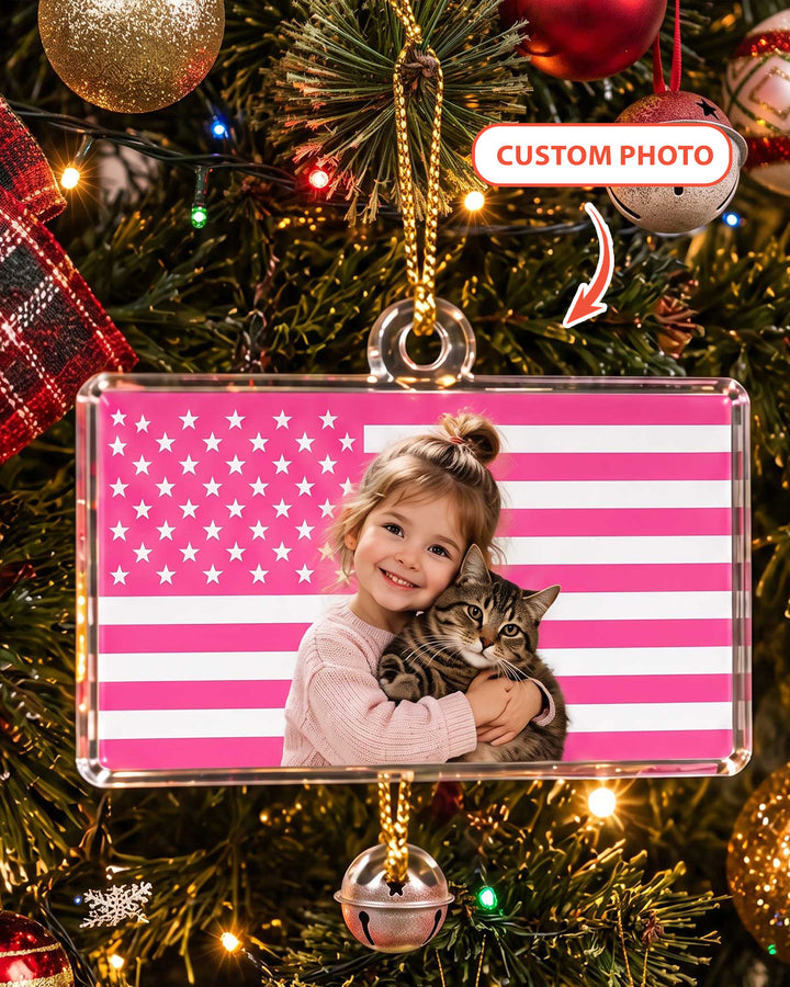 Custom Photo Flag Acrylic Ornament