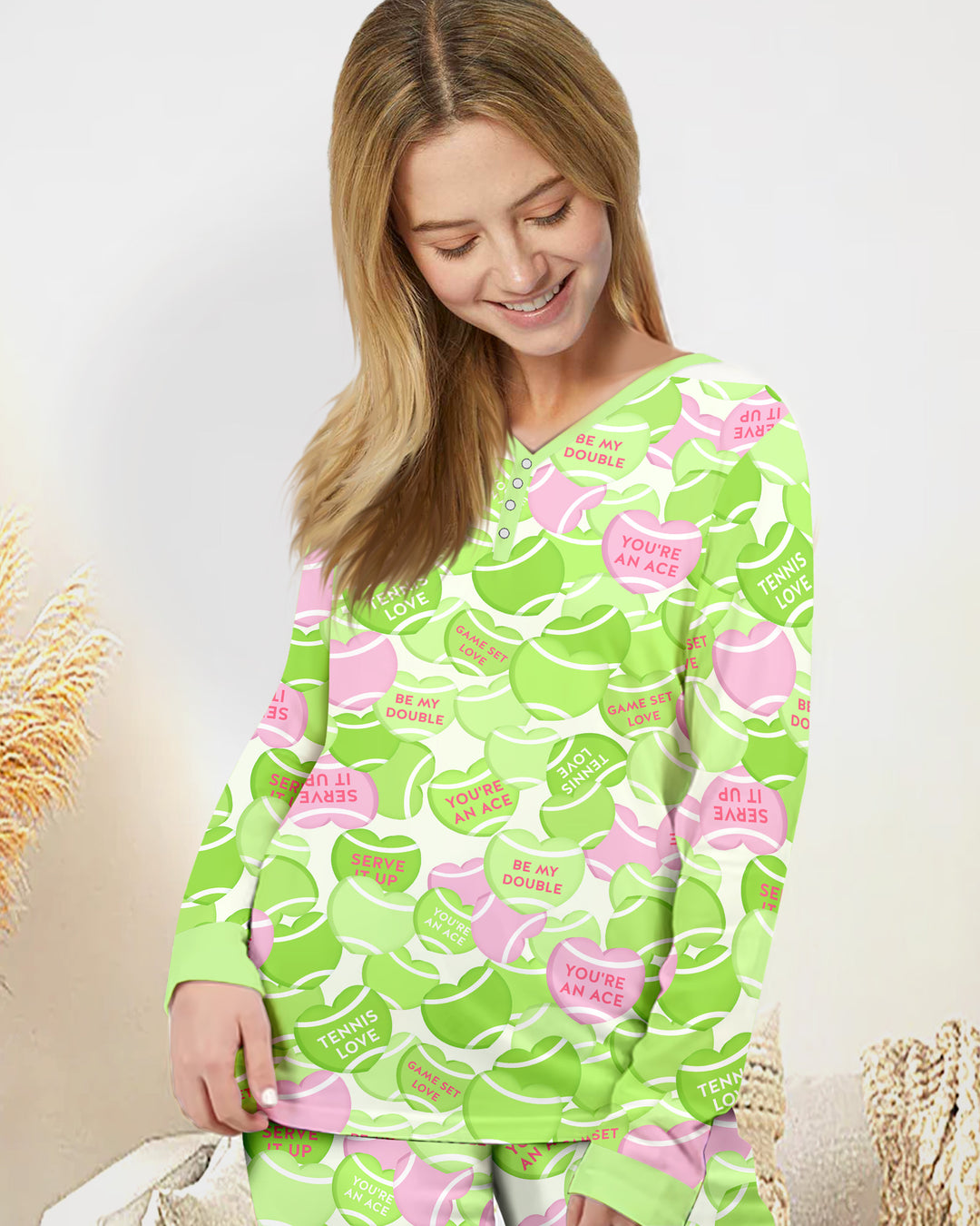 Tennis Candy Family Matching Bamboo Women Pajama Set