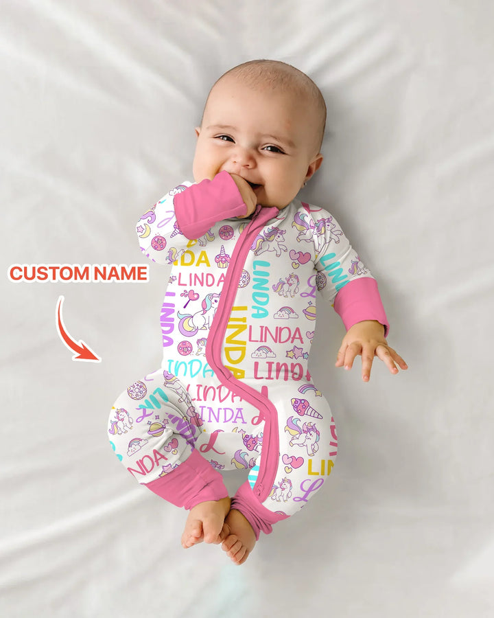 Personalized Fantasy Unicorn Word Bamboo Convertible Zippy