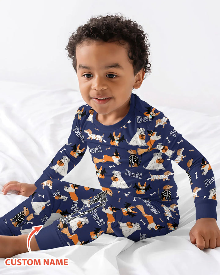 Halloween Dog Bamboo Two Piece Long Sleeve Pajama Set