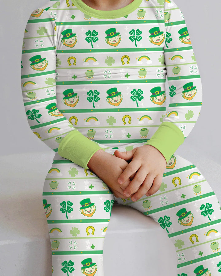 Happy Saint Patrick's Day Bamboo Two Piece Long Sleeve Pajama Set