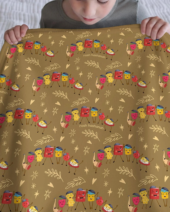 Let's Celebrate Rosh Hashanah Bamboo Blanket