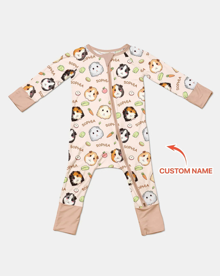 Custom Name Cute Guinea Pigs Bamboo Convertible Zippy