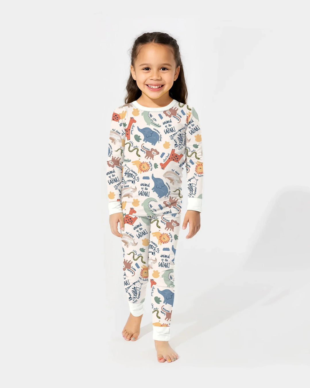 Funny African Animals Bamboo Two Piece Long Sleeve Pajama Set