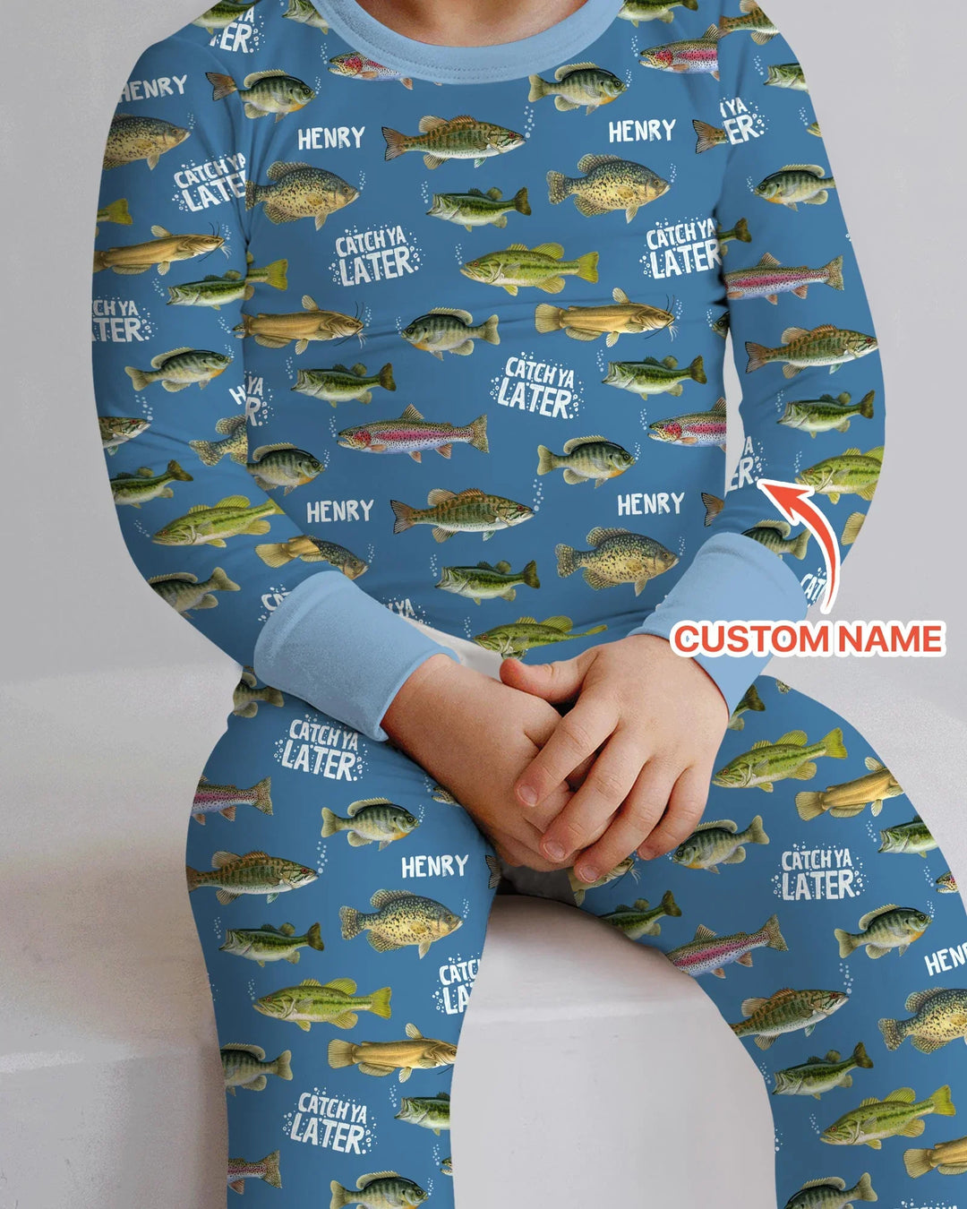 Catch Ya Later Matching Daddy & Me Bamboo Two Piece Long Sleeve Pajama Set
