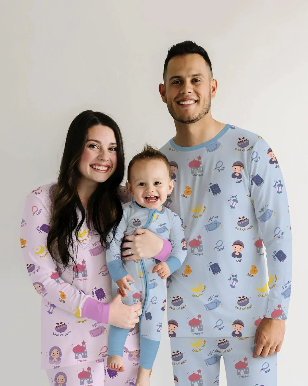 Cute Ramadhan Mubarak Bamboo Two Piece Short Sleeve Shorts Pajama Set