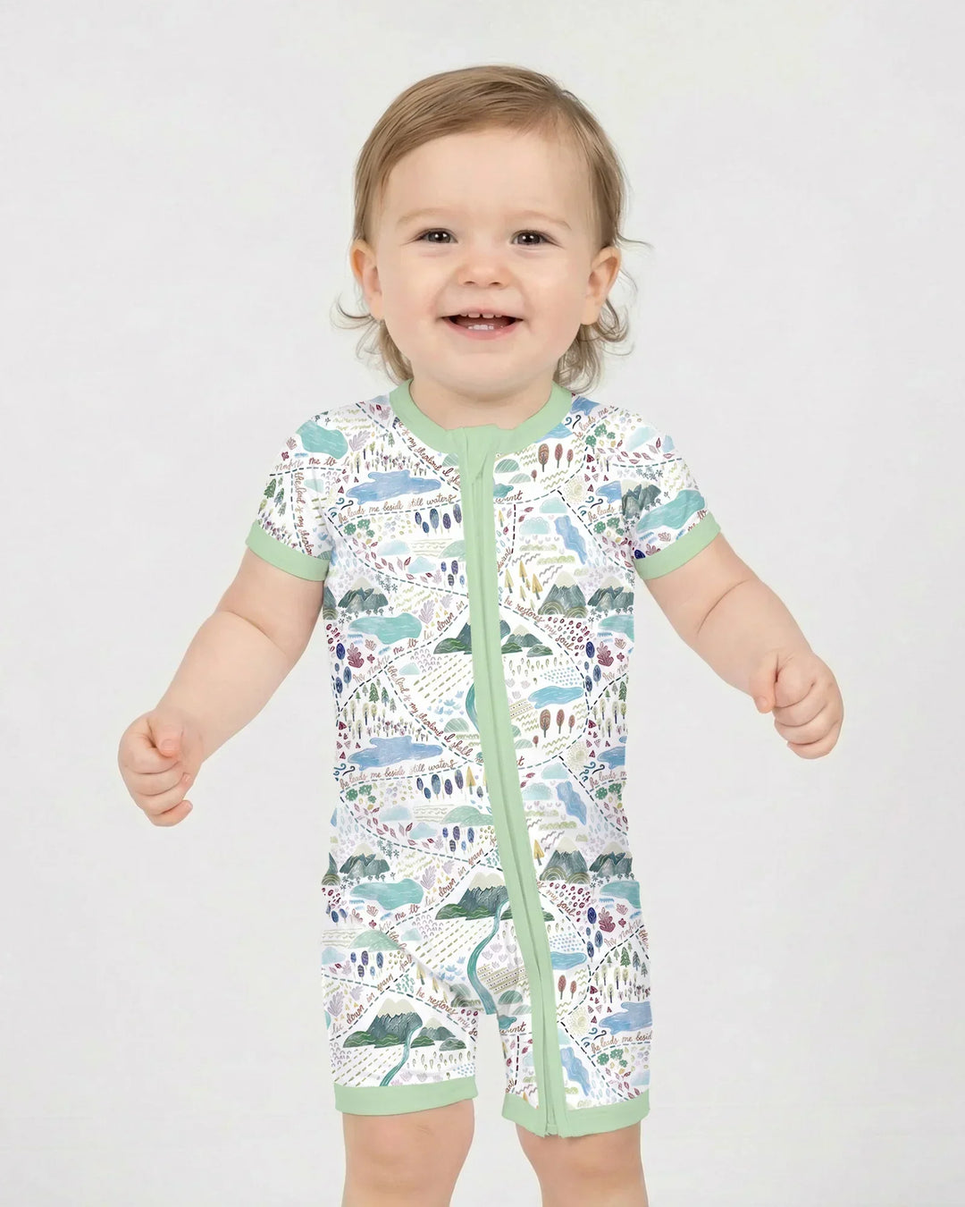 Whimsical Psalms 23 Map Bamboo Shorty Zippy
