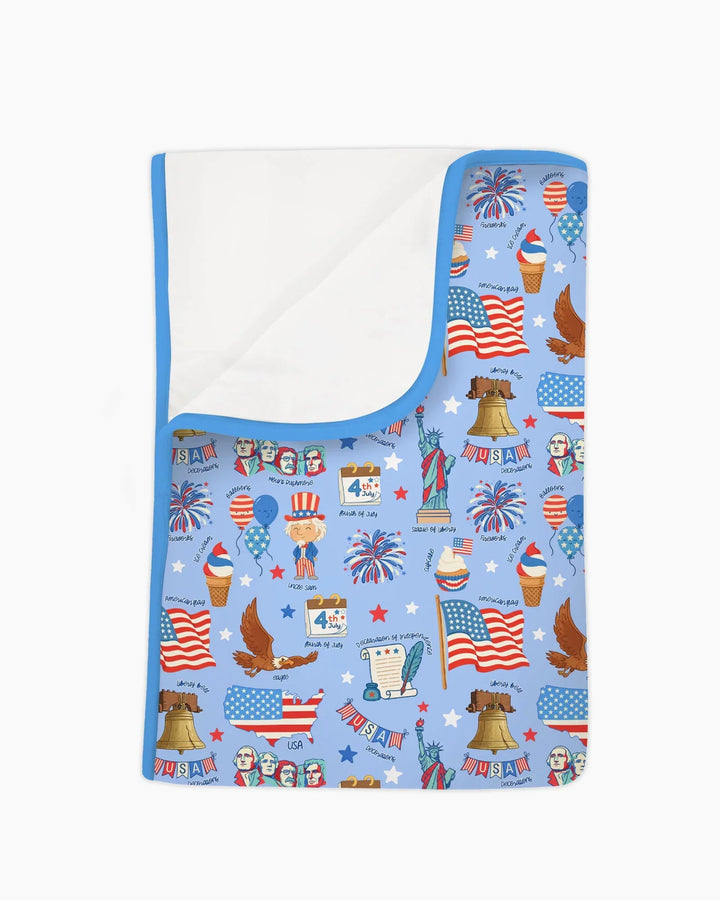 Hand Drawn Patriotic Iconic Bamboo Blanket