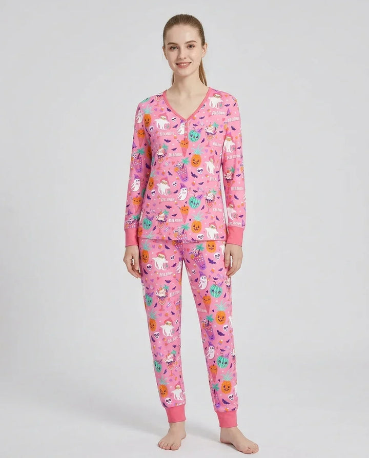 Summerween Doodles Bamboo Women Pajama Set