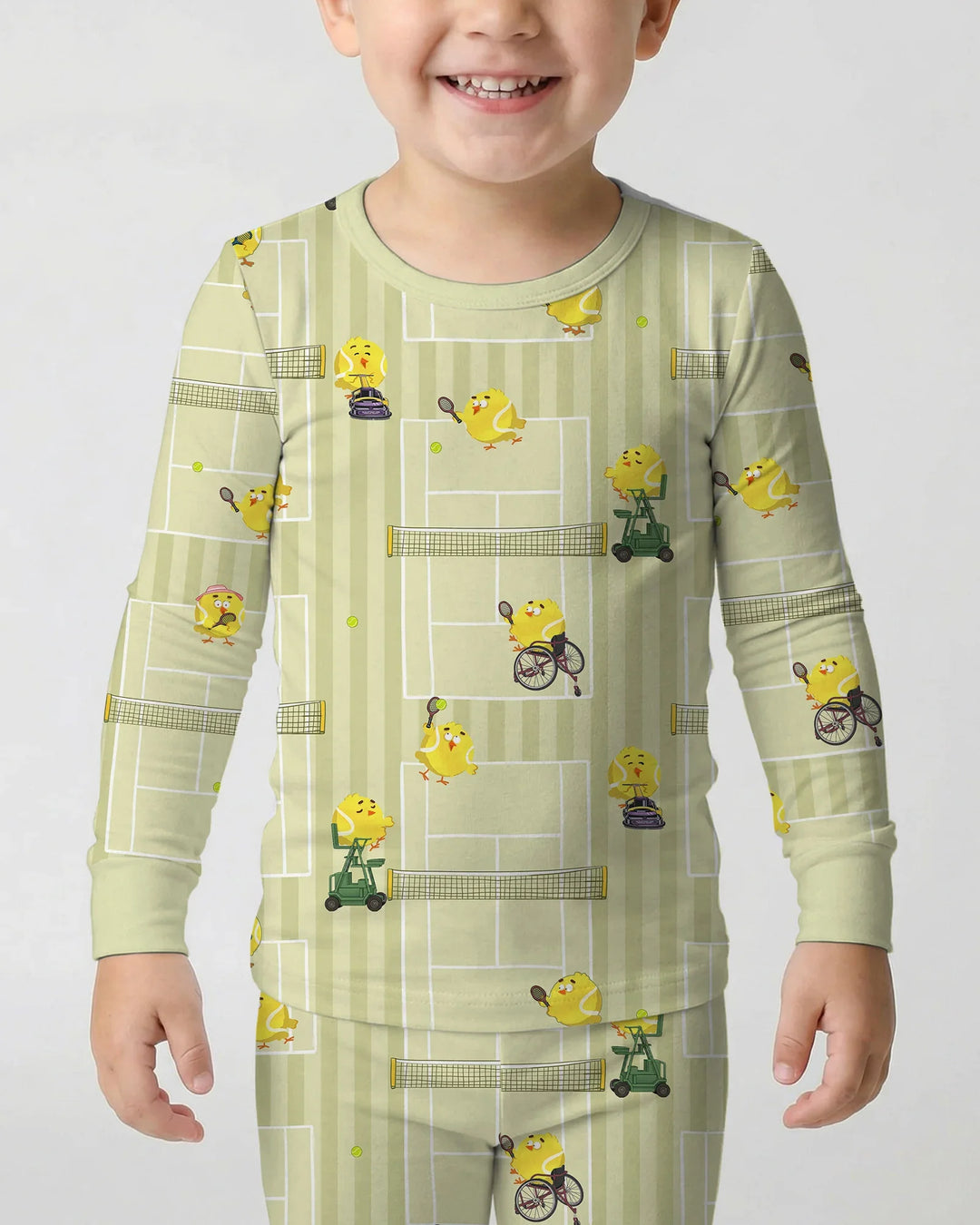 Tennis Bamboo Two Piece Long Sleeve Pajama Set