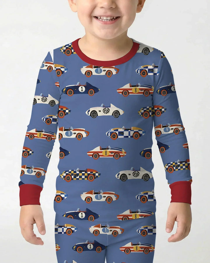 Stock Car Race Bamboo Two Piece Long Sleeve Pajama Set