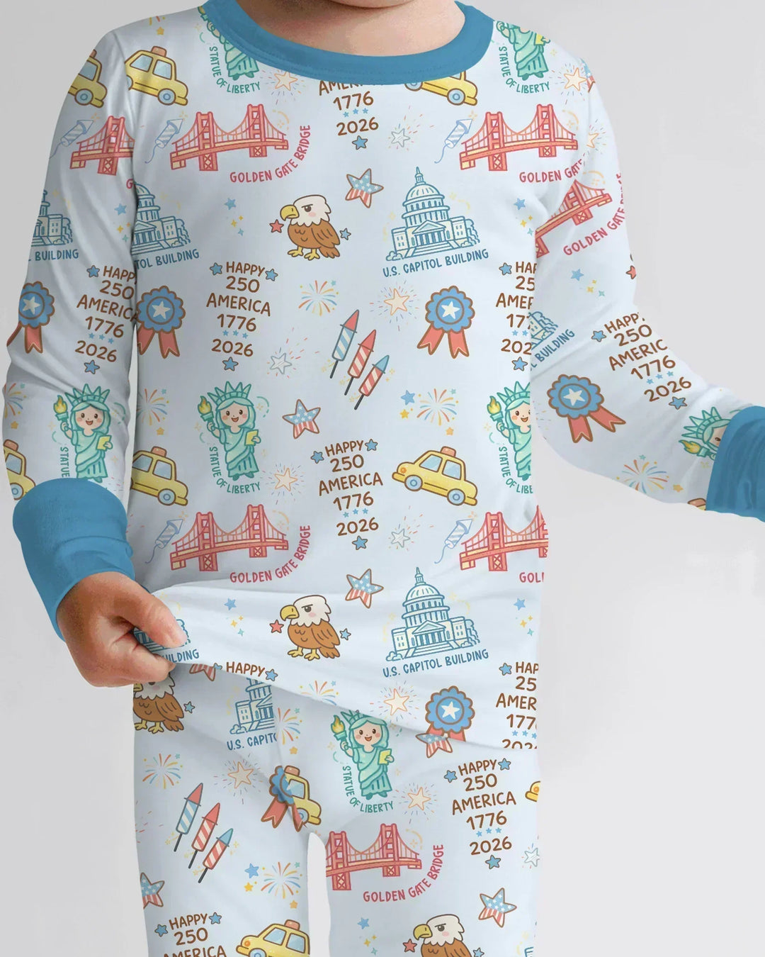 250 Years Of Freedom Bamboo Two Piece Long Sleeve Pajama Set