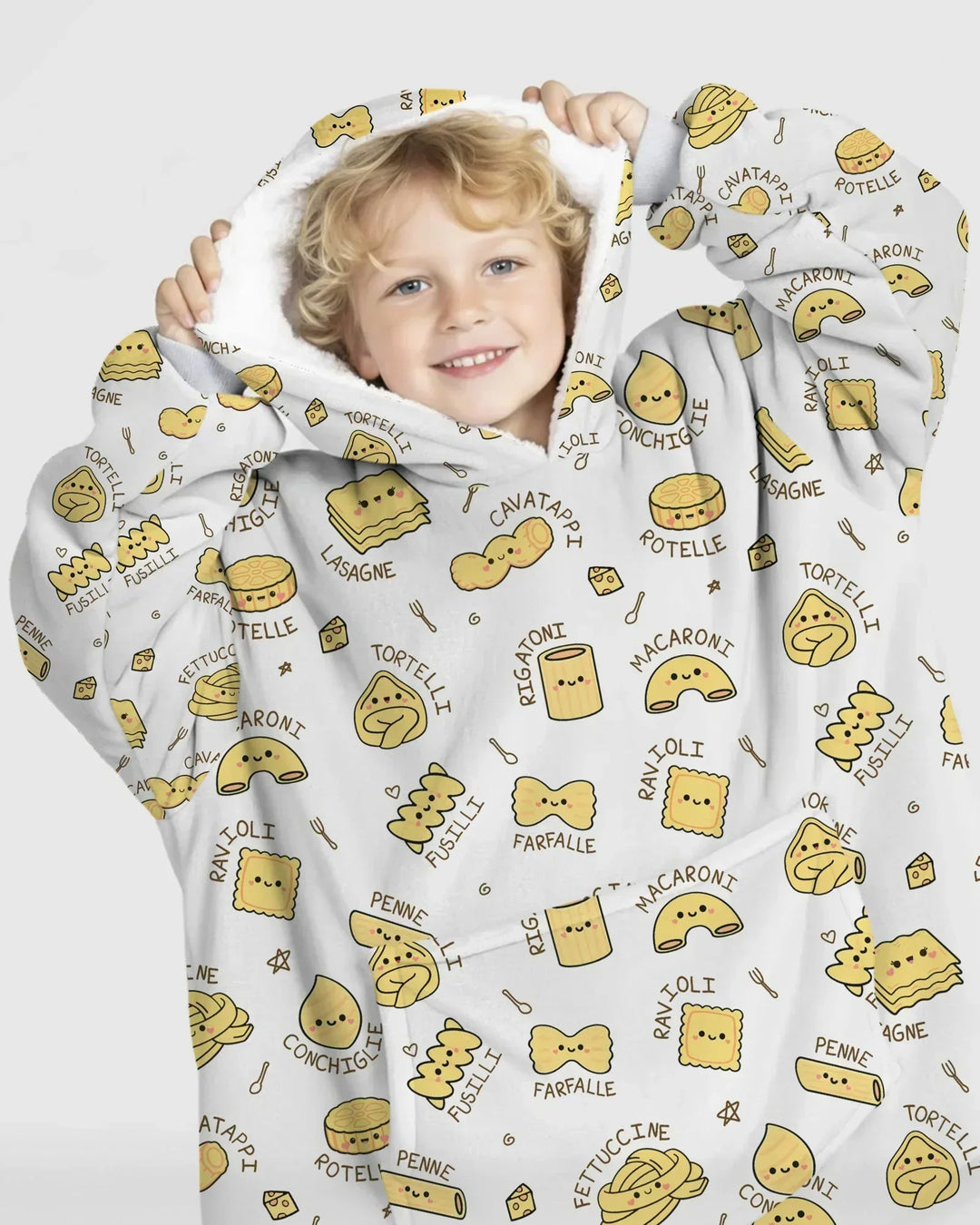Kawaii Pasta Wearable Bamboo Blanket Hoodie