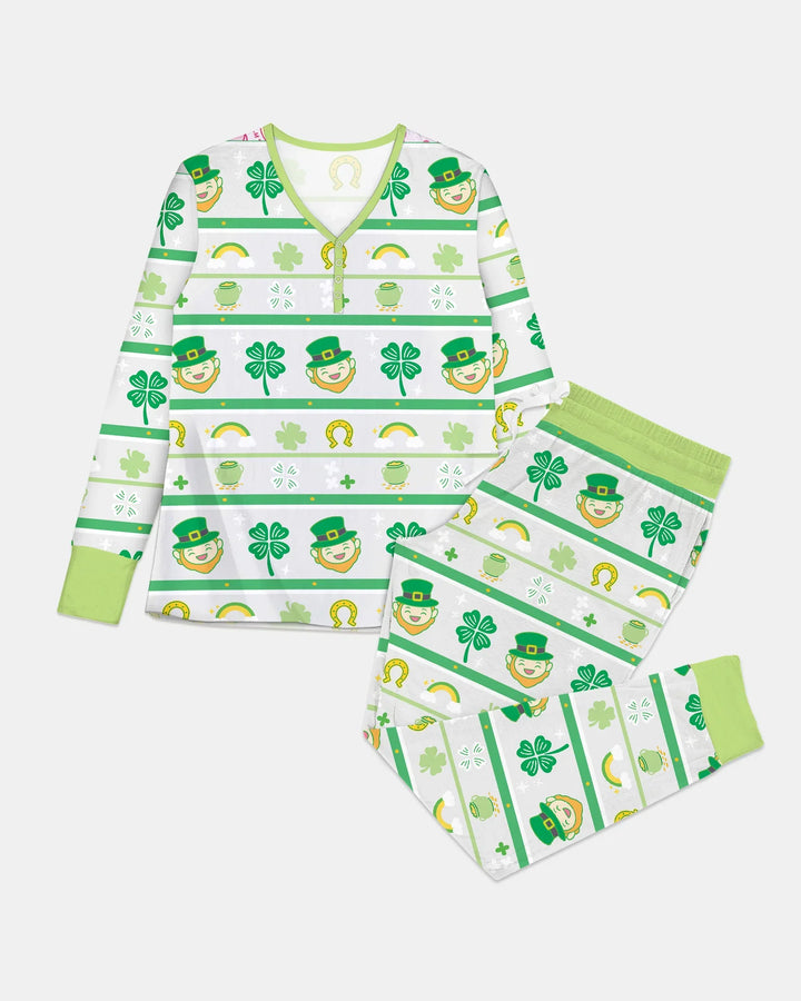 Happy Saint Patrick's Day Custom Bamboo Women Pajama Set