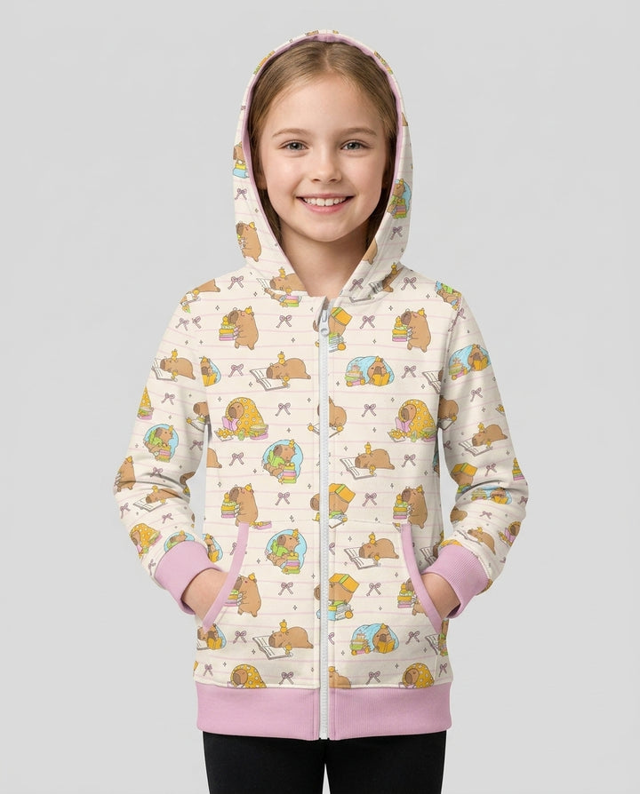 Sweet Study Capy Bamboo Zip Hoodie