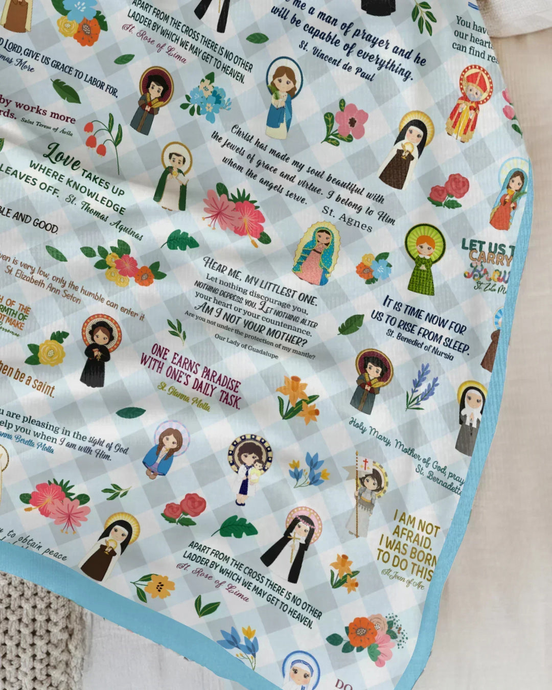 Catholic Saint Quotes Bamboo Blanket