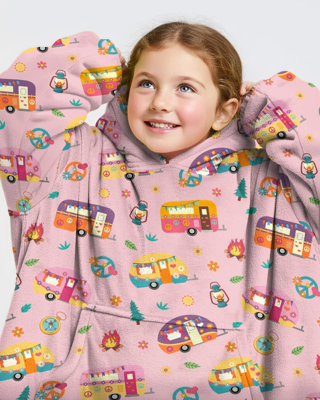 Happy Little Camper Bamboo Blanket Hoodie