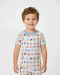 Arabic Alphabet Bamboo Two Piece Short Sleeve Pajama Set