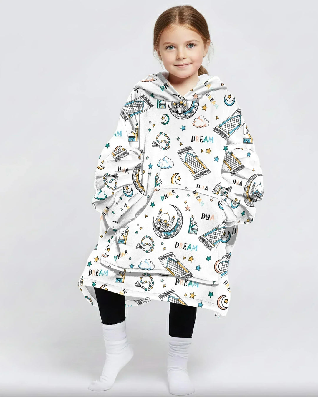 Dua, Dhikr, Dream Matching Family Wearable Bamboo Blanket Hoodie