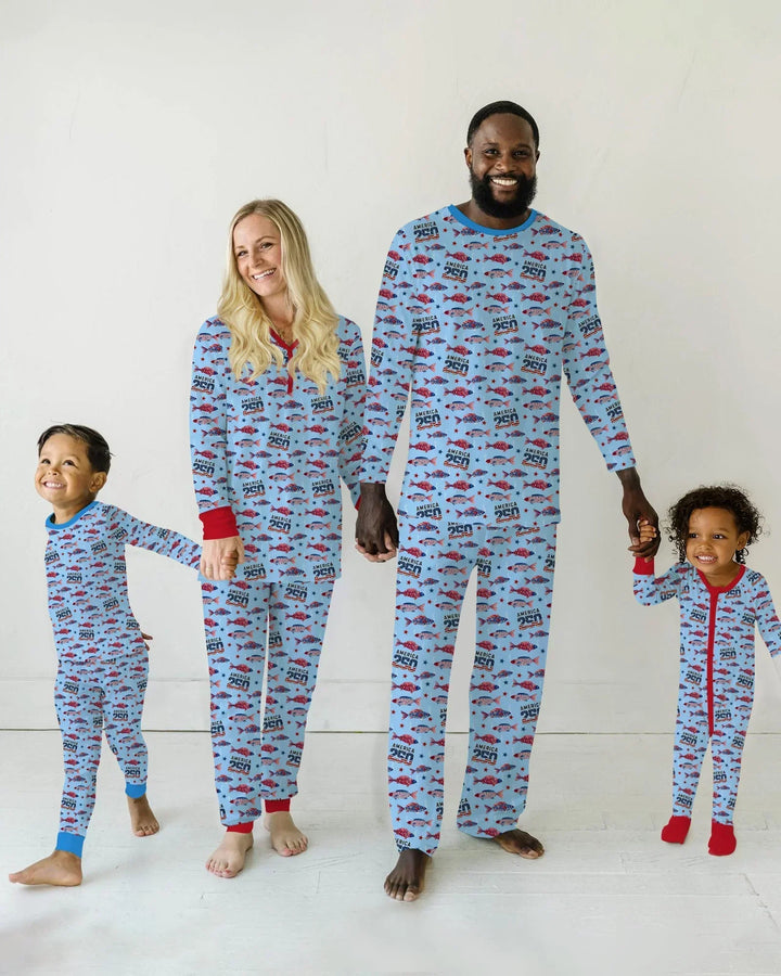 Stars and Stripes Fish Bamboo Men's Pajama Set
