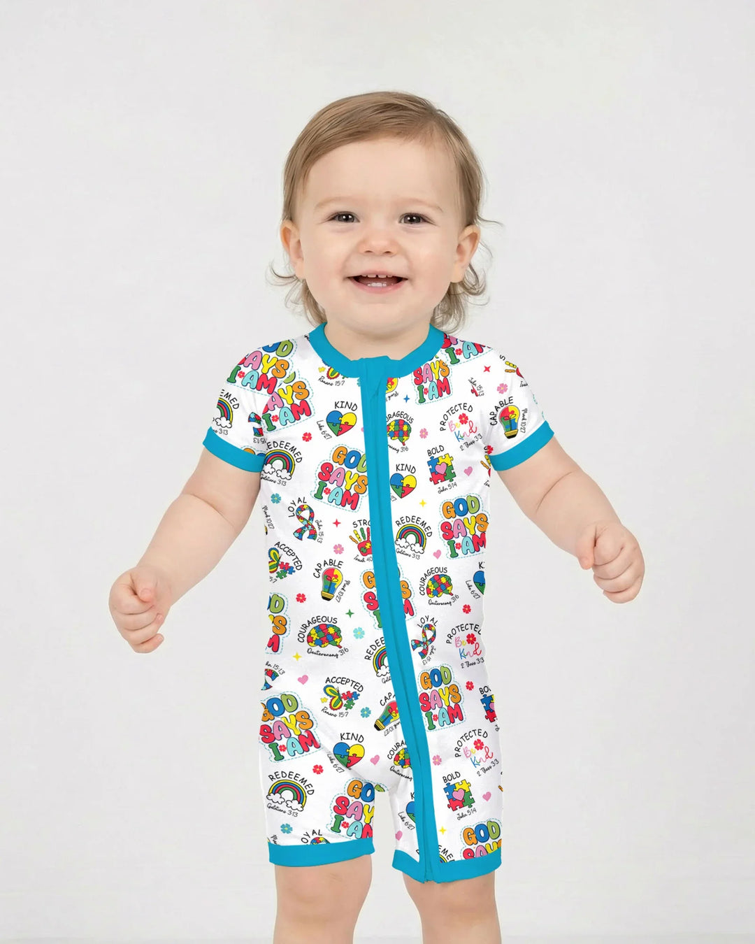 God Says I Am Autism Awareness Bamboo Shorty Zippy