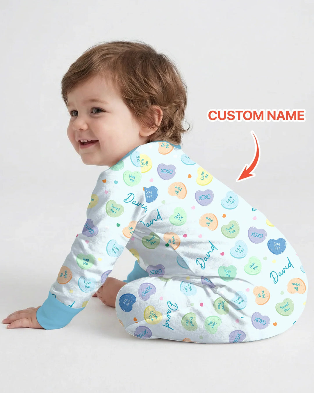 Custom Name Colorful Candy Hearts Family Matching Bamboo Convertible Zippy
