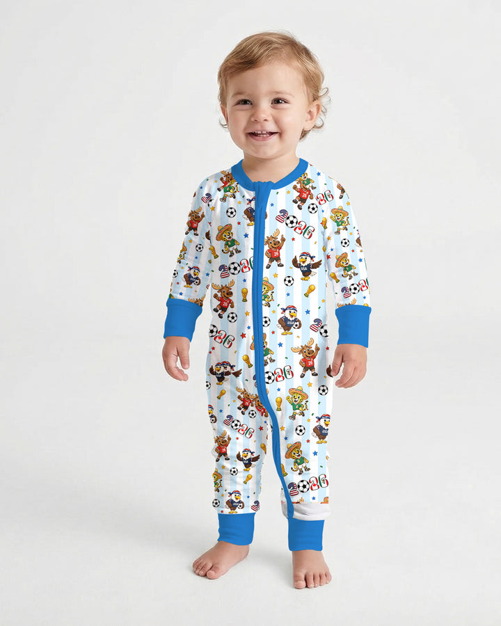 Striped Cute Mascots Soccer Cup 2026 Bamboo Convertible Zippy