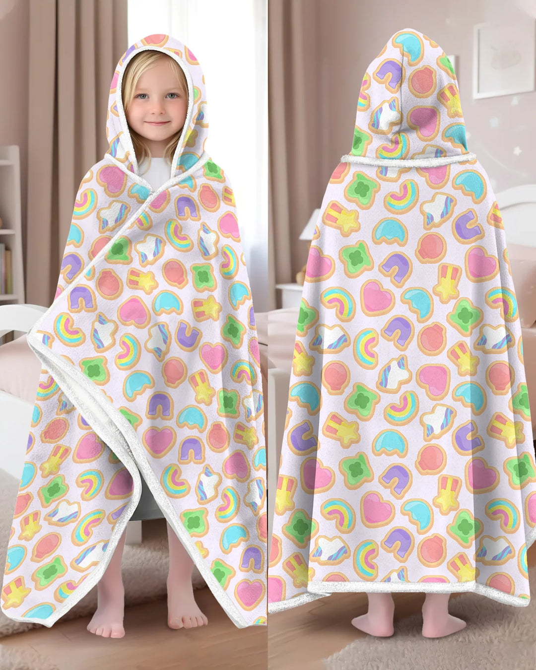 Lucky Marshmallow Cookies Bamboo Wearable Hooded Blanket