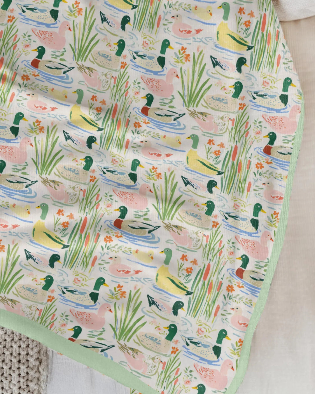 Whimsical Mallard Duck Bamboo Blanket