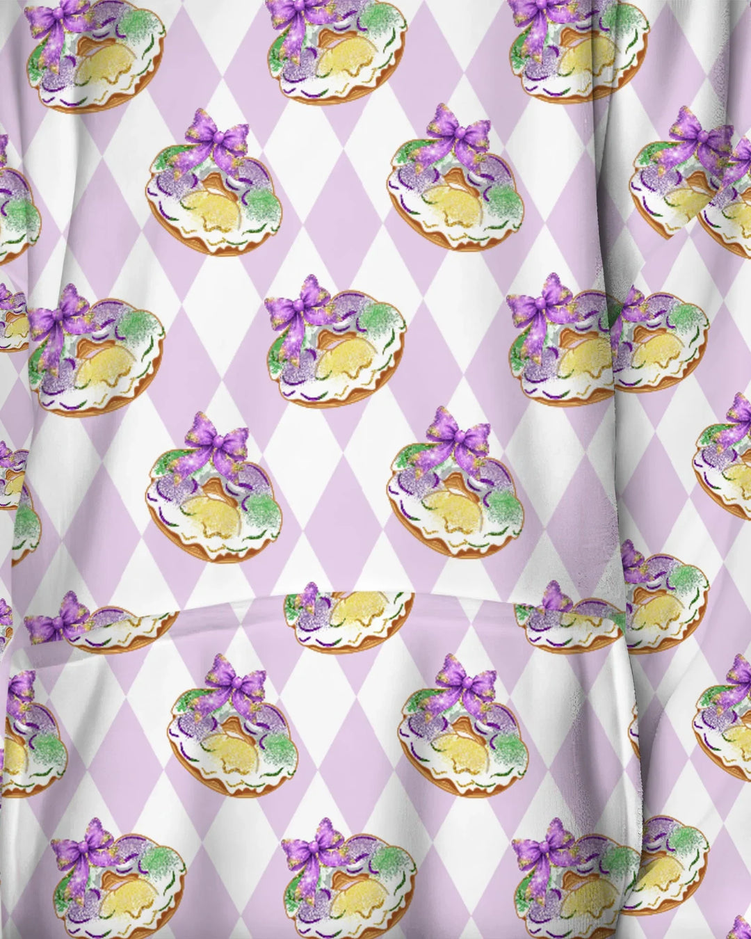 Mardi Gras Donut Wearable Bamboo Blanket Hoodie