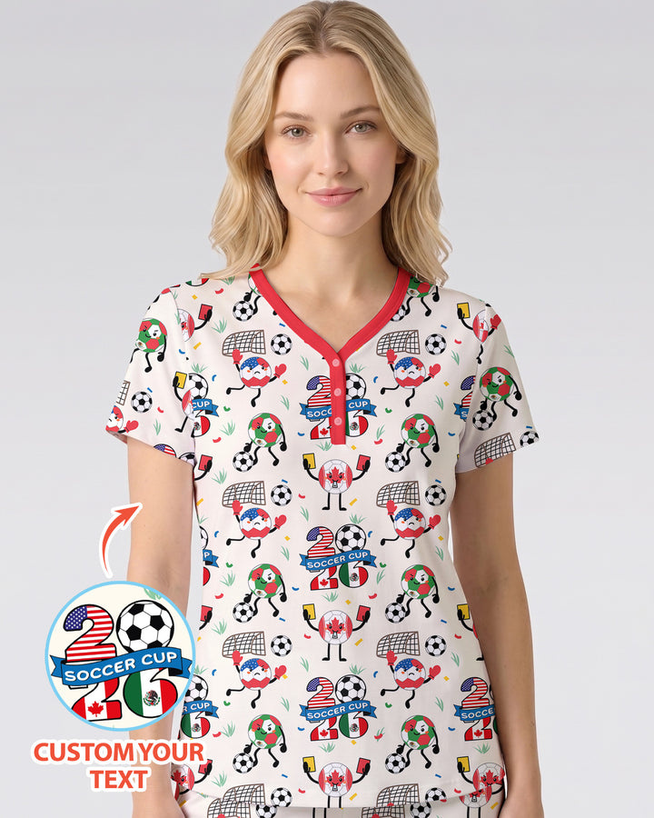 Soccer Squad 2026 Bamboo Women Short Sleeve Short Pajama Set