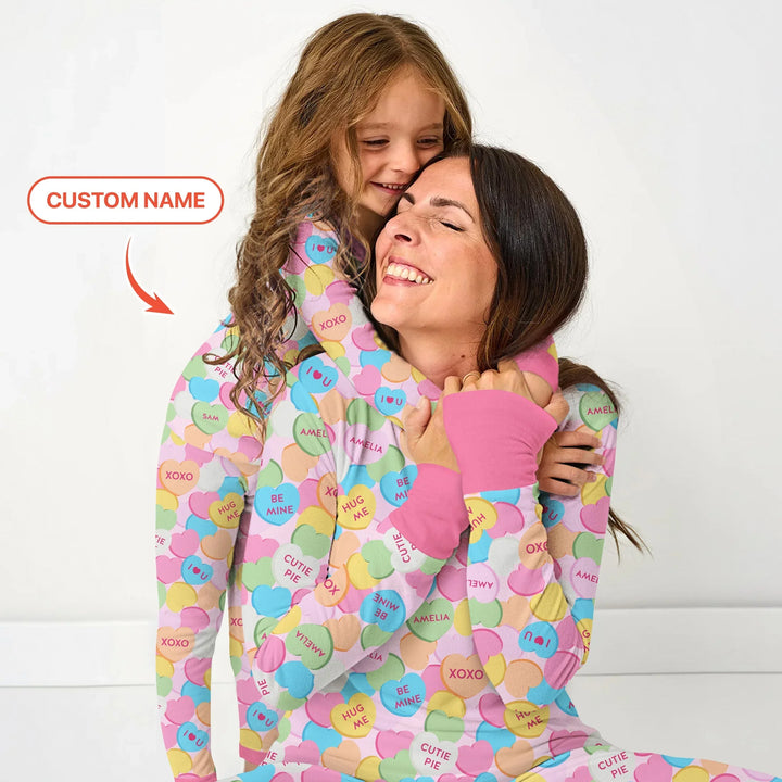Valentine Candy Crush Family Matching Bamboo Women Pajama Set