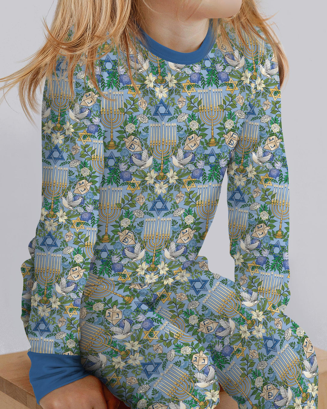 Hanukkah the Festival of Lights Mommy & Me Matching Bamboo Two Piece Long Sleeve Pajama Set