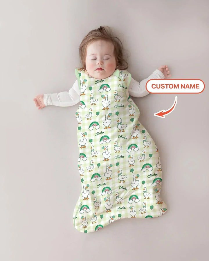 Custom Name Lucky Ducks Bamboo Sleep Bag