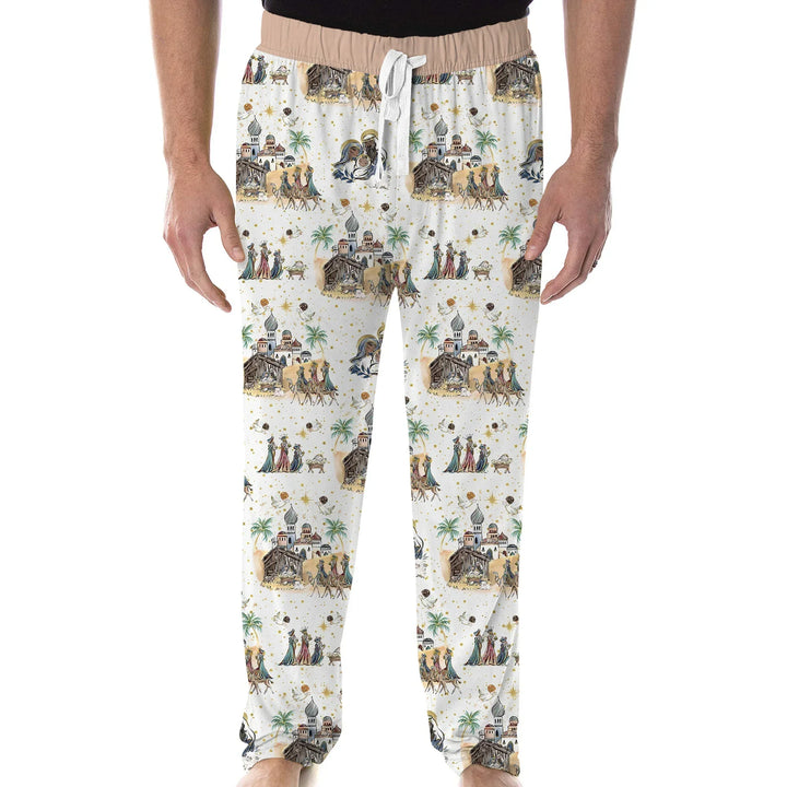 Nativity Christmas Family Matching Family Bamboo Men's Pajama Set