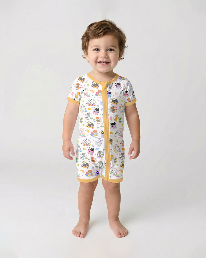 Funny Cat Love Scientist Bamboo Shorty Zippy