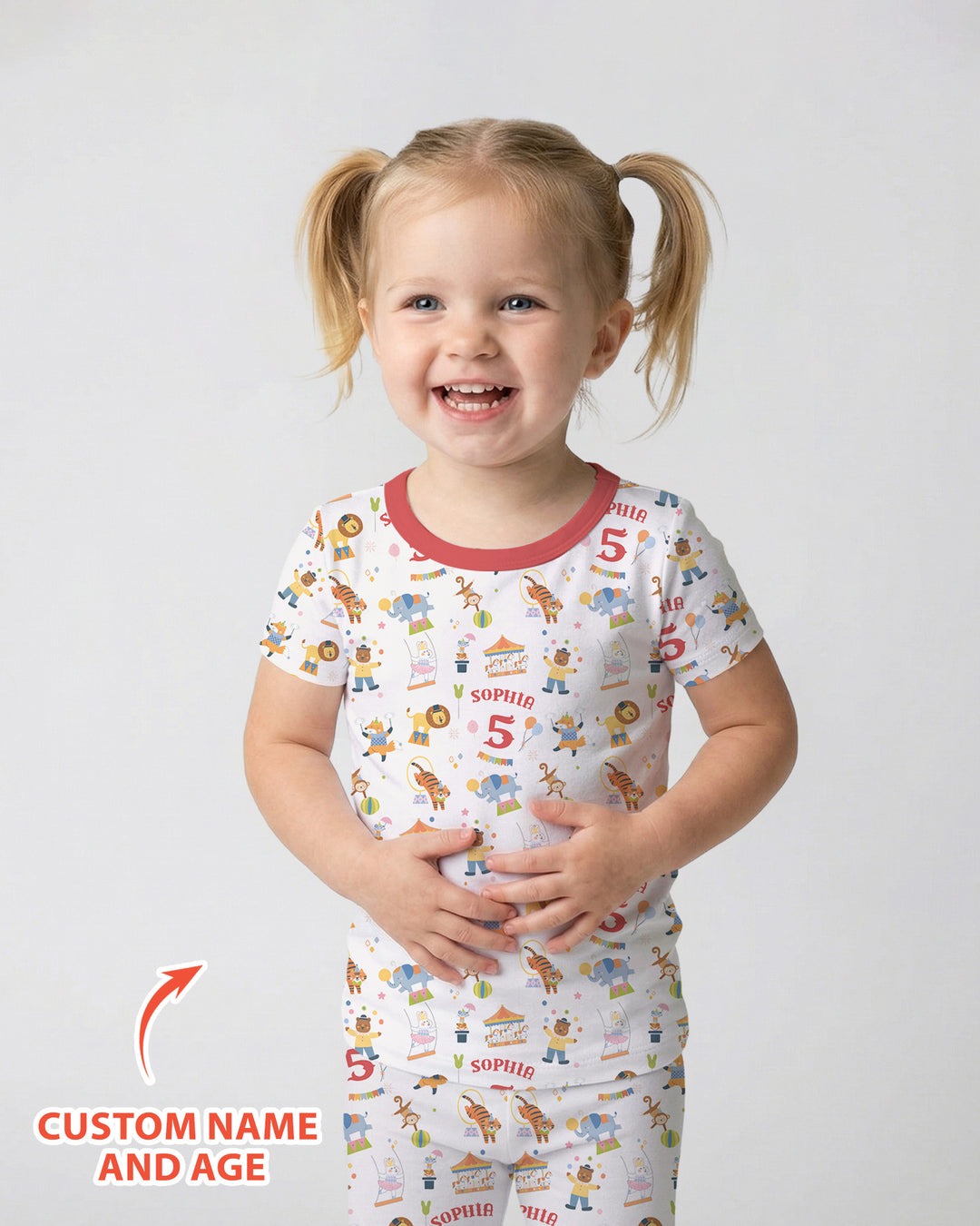 CUSTOM Template Bamboo Two Piece Short Sleeve Pyjamas Set